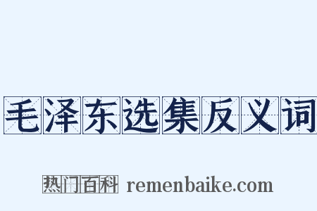 毛泽东选集反义词是什么意思的图片